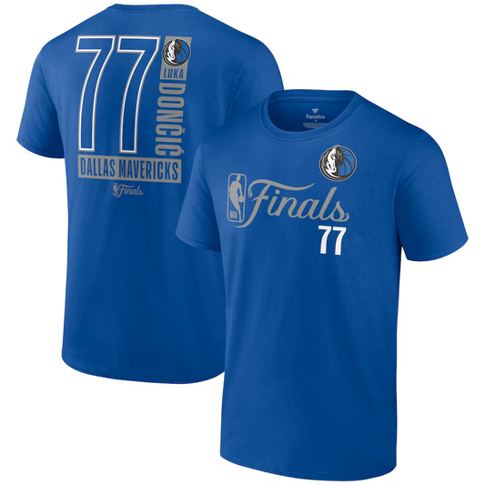 DALLAS MAVERICKS LUKA DONCIC MEN'S 2024 NBA FINALS INBOUND PASS NAME & NUMBER T-SHIRT