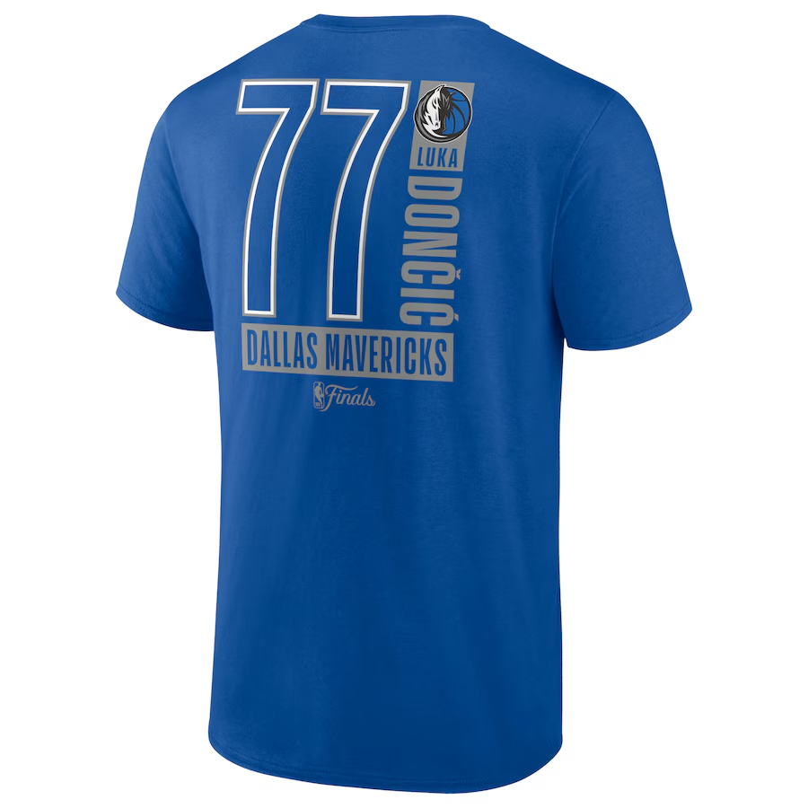 DALLAS MAVERICKS LUKA DONCIC MEN'S 2024 NBA FINALS INBOUND PASS NAME & NUMBER T-SHIRT
