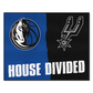 DALLAS MAVERICKS / SAN ANTONIO SPURS HOUSE DIVIDED 34" X 42.5" MAT