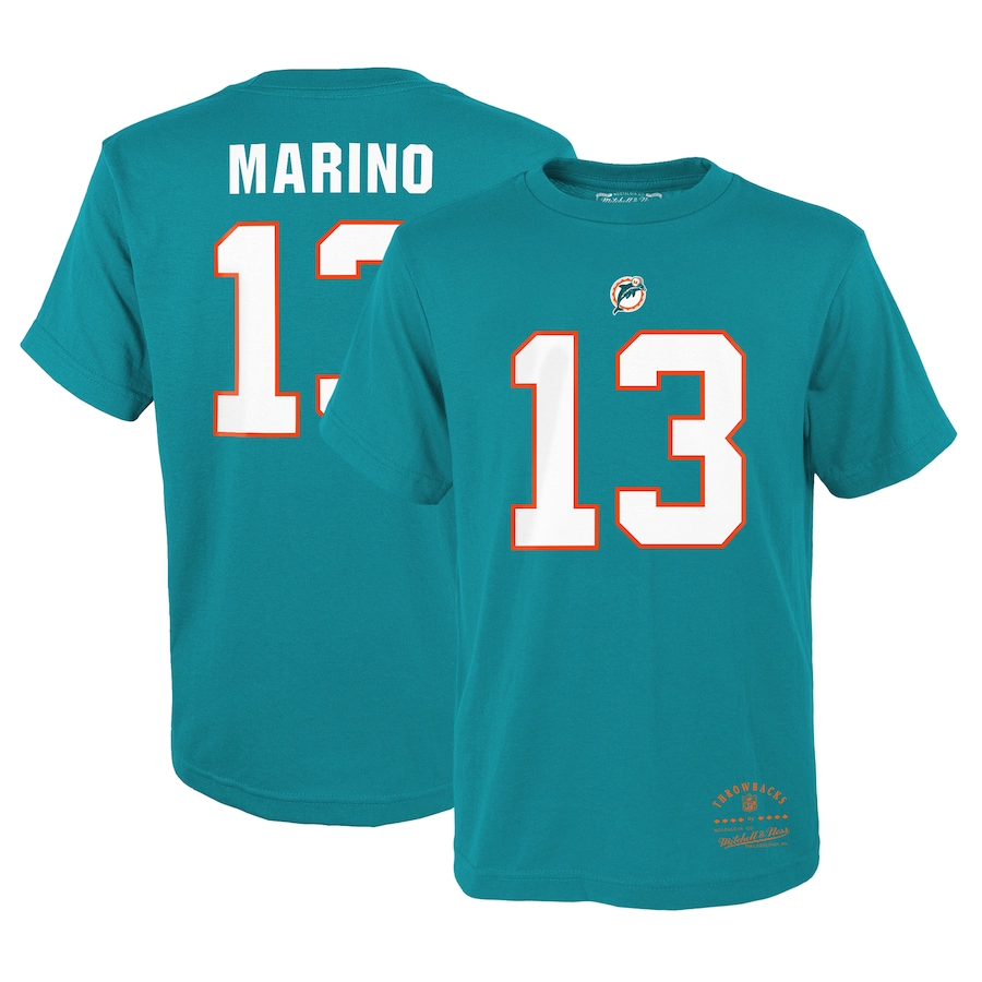 DAN MARINO MIAMI DOLPHINS YOUTH RETRO NAME AND NUMBER T-SHIRT