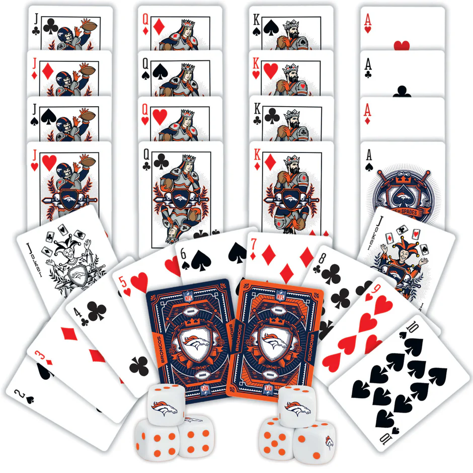DENVER BRONCOS 2-PACK CARD AND DICE SET