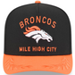 DENVER BRONCOS 2025 NFL DRAFT 9FIFTY A-FRAME SNAPBACK HAT - BLACK/ORANGE
