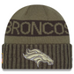 DENVER BRONCOS 2025 NFL SALUTE TO SERVICE CUFFED KNIT BEANIE - DARK GREEN