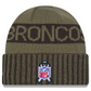 DENVER BRONCOS 2025 NFL SALUTE TO SERVICE CUFFED KNIT BEANIE - DARK GREEN