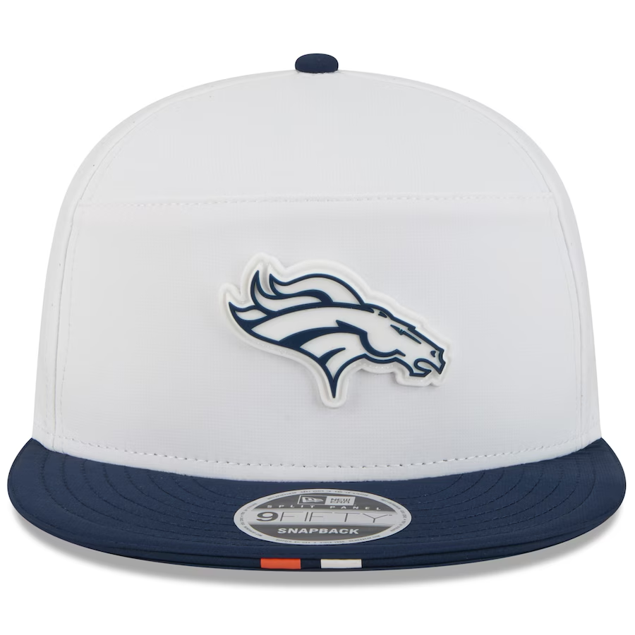 DENVER BRONCOS 2025 NFL TRAINING CAMP 9FIFTY SPLIT PANEL SNAPBACK HAT - WHITE