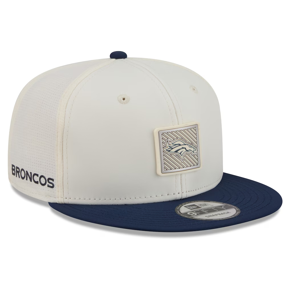 DENVER BRONCOS 2026 NFL TRAINING CAMP 9FIFTY SNAPBACK HAT - CHROME WHITE/NAVY