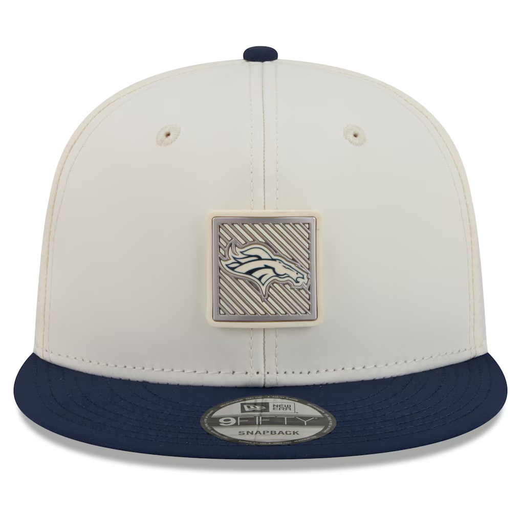 DENVER BRONCOS 2026 NFL TRAINING CAMP 9FIFTY SNAPBACK HAT - CHROME WHITE/NAVY