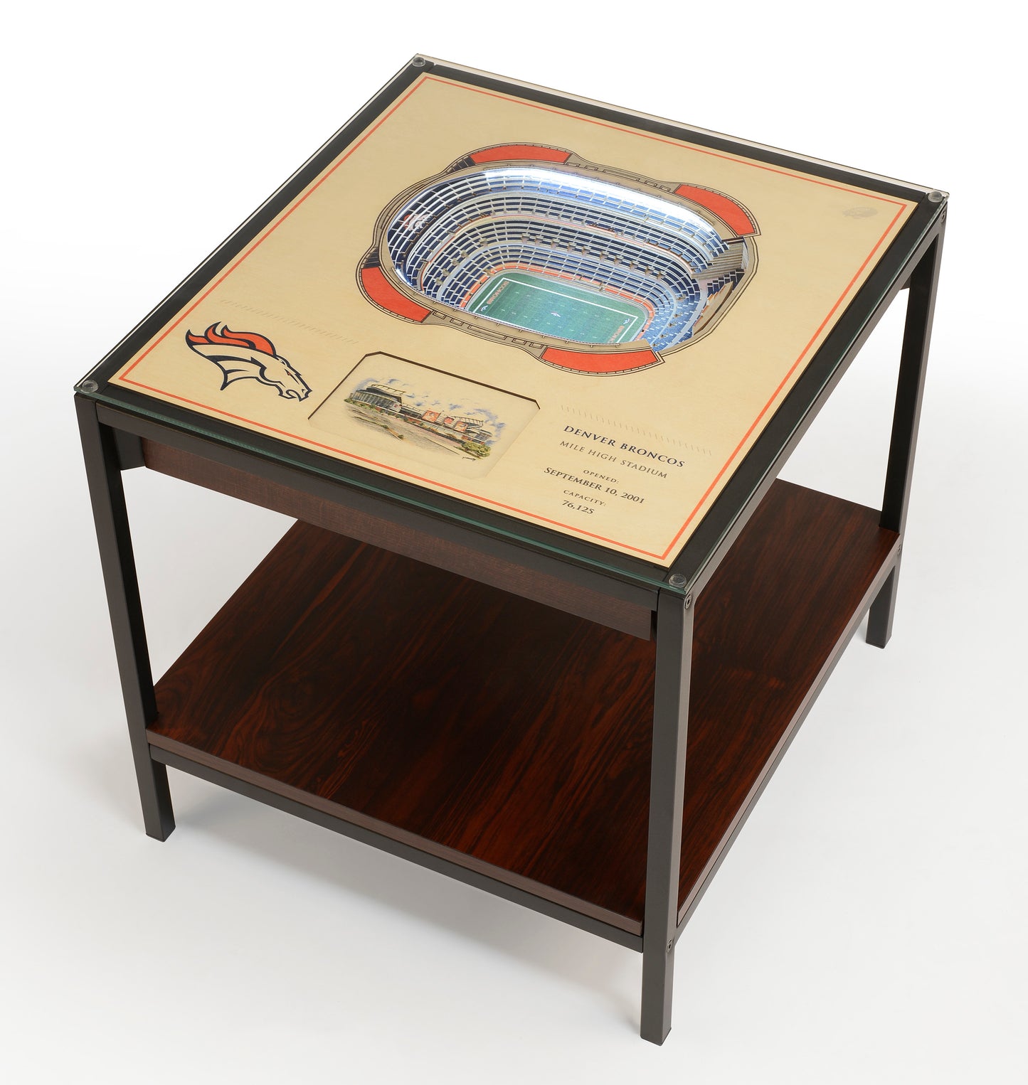 DENVER BRONCOS 25 LAYER 3D STADIUM LIGHTED END TABLE
