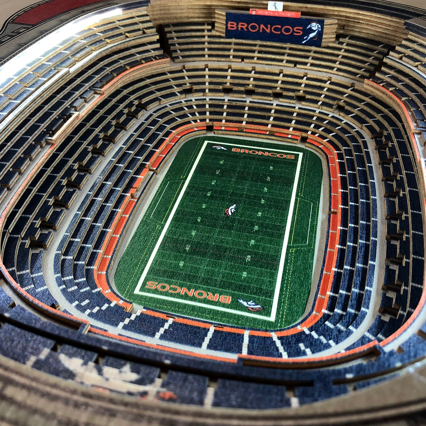 DENVER BRONCOS 25 LAYER 3D STADIUM LIGHTED END TABLE