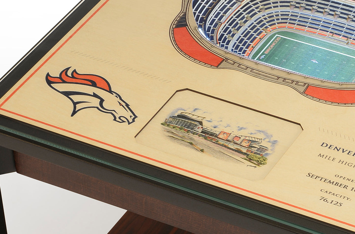 DENVER BRONCOS 25 LAYER 3D STADIUM LIGHTED END TABLE
