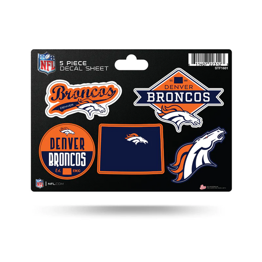 DENVER BRONCOS 5-PIECE STICKER SHEET