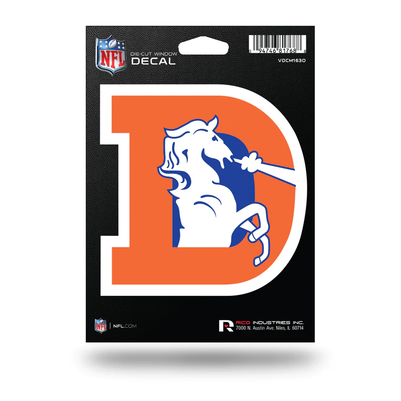 DENVER BRONCOS 5" X 7" VINYL DIE-CUT DECAL