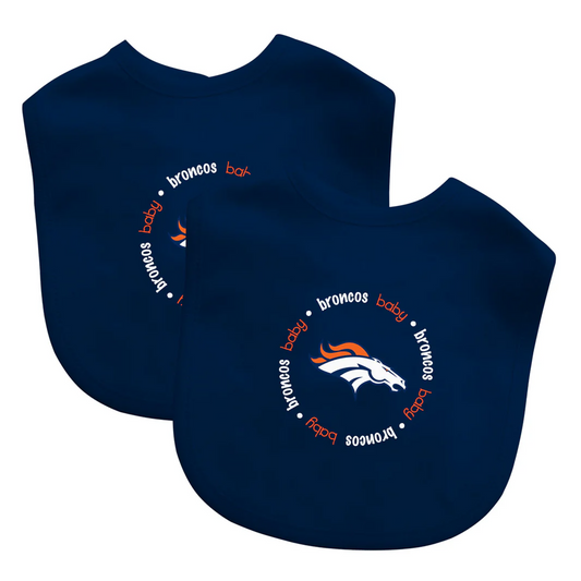 DENVER BRONCOS BABY BIBS - 2 PACK - NAVY