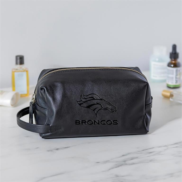 DENVER BRONCOS EMBOSSED TOILETRY BAG - BLACK