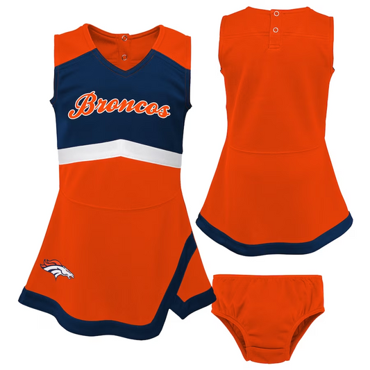 DENVER BRONCOS GIRLS CHEER CAPTAIN SET WITH BLOOMERS