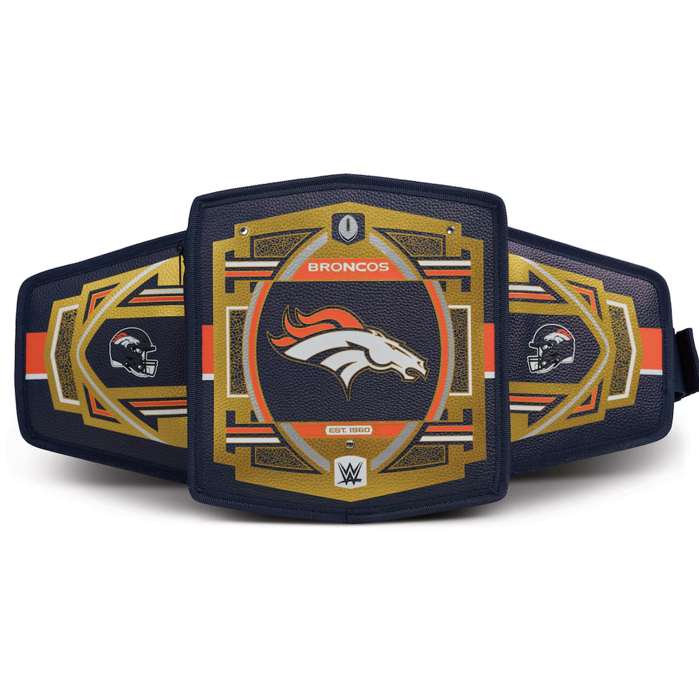DENVER BRONCOS IGLOO WWE LEGACY BELT COOLER - NAVY