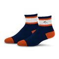 DENVER BRONCOS MEN'S FOR BARE FEET CUFF STRIPE SOCKS