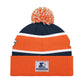 DENVER BRONCOS MEN'S STARTER LEGACY CUFFED KNIT WITH POM - ORANGE/NAVY