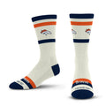 DENVER BRONCOS MEN'S STRIPED FAME SOCKS - CREAM