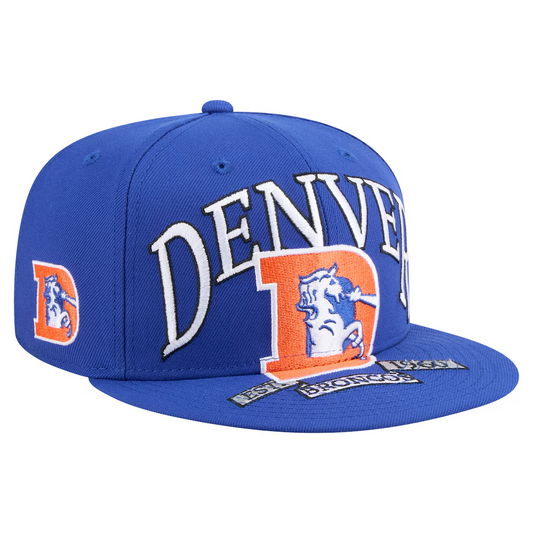 DENVER BRONCOS OVERSIZED 59FIFTY FITTED HAT - BLUE