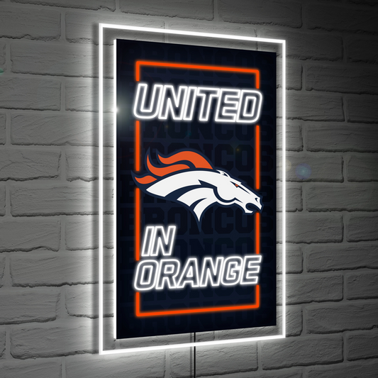 DENVER BRONCOS RECTANGLE NEOLITE LED WALL DECOR