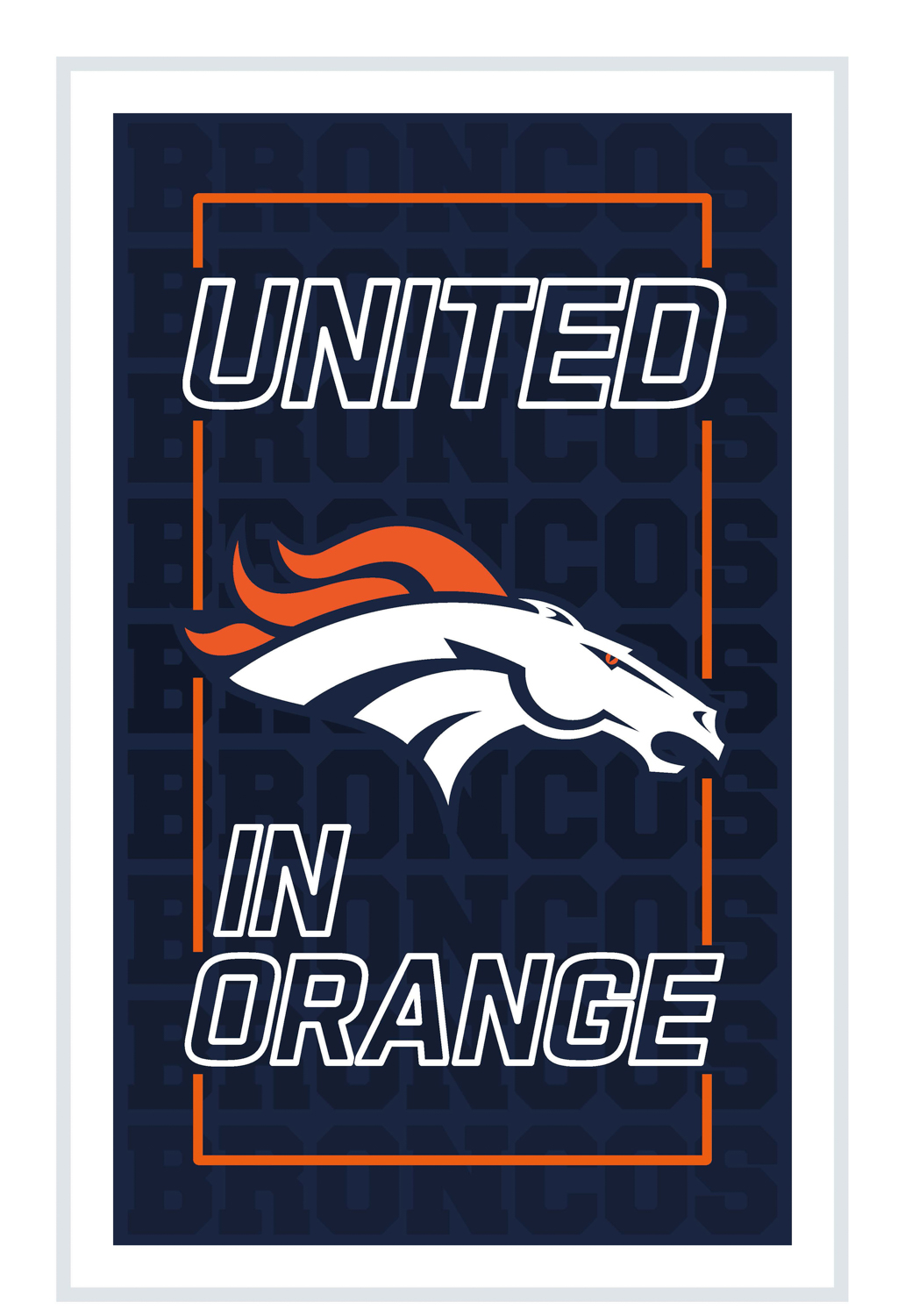 DENVER BRONCOS RECTANGLE NEOLITE LED WALL DECOR