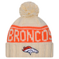 DENVER BRONCOS WOMEN'S 2024 NFL SIDELINE CUFFED KNIT BEANIE WITH POM - CREAM