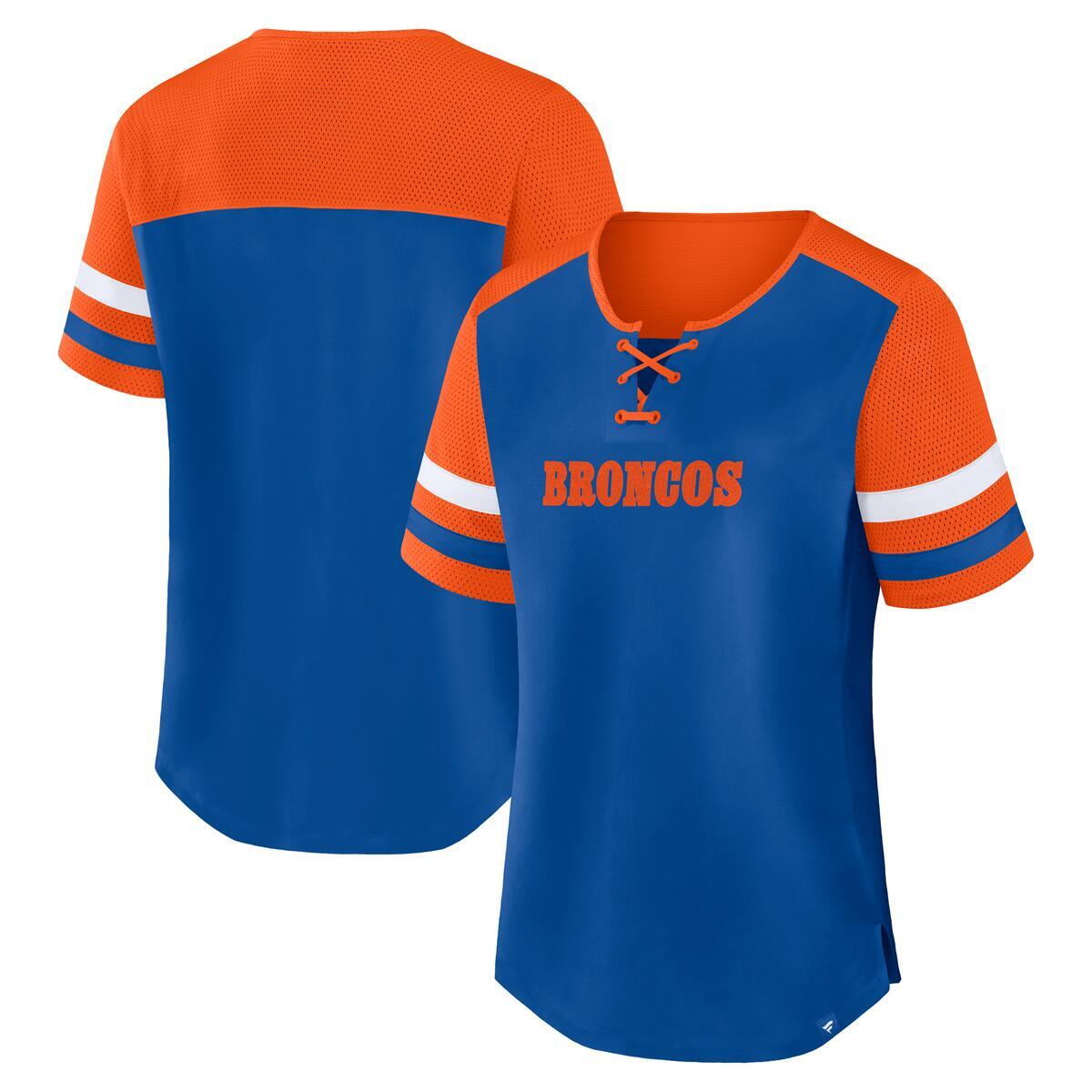 DENVER BRONCOS WOMEN'S FANATICS BRANDED CURL ROUTE T-SHIRT - BLUE