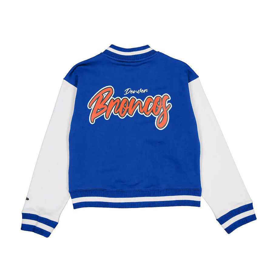 DENVER BRONCOS WOMEN'S THROWBACK FLEECE LETTERMAN JACKET