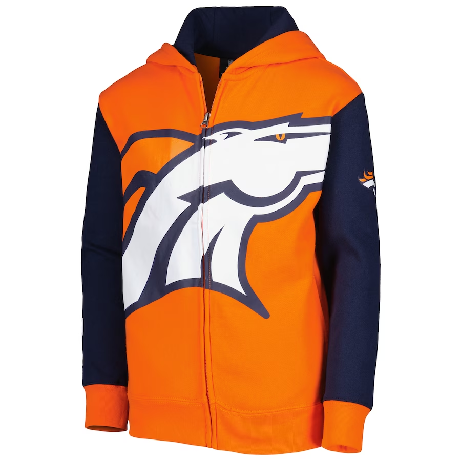 DENVER BRONCOS YOUTH POSTER BOARD FULL -ZIP HOODED SWEATSHIRT