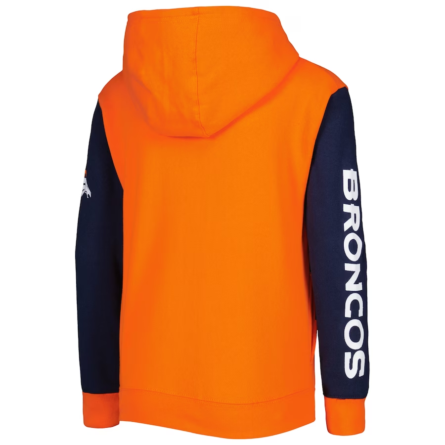 DENVER BRONCOS YOUTH POSTER BOARD FULL -ZIP HOODED SWEATSHIRT