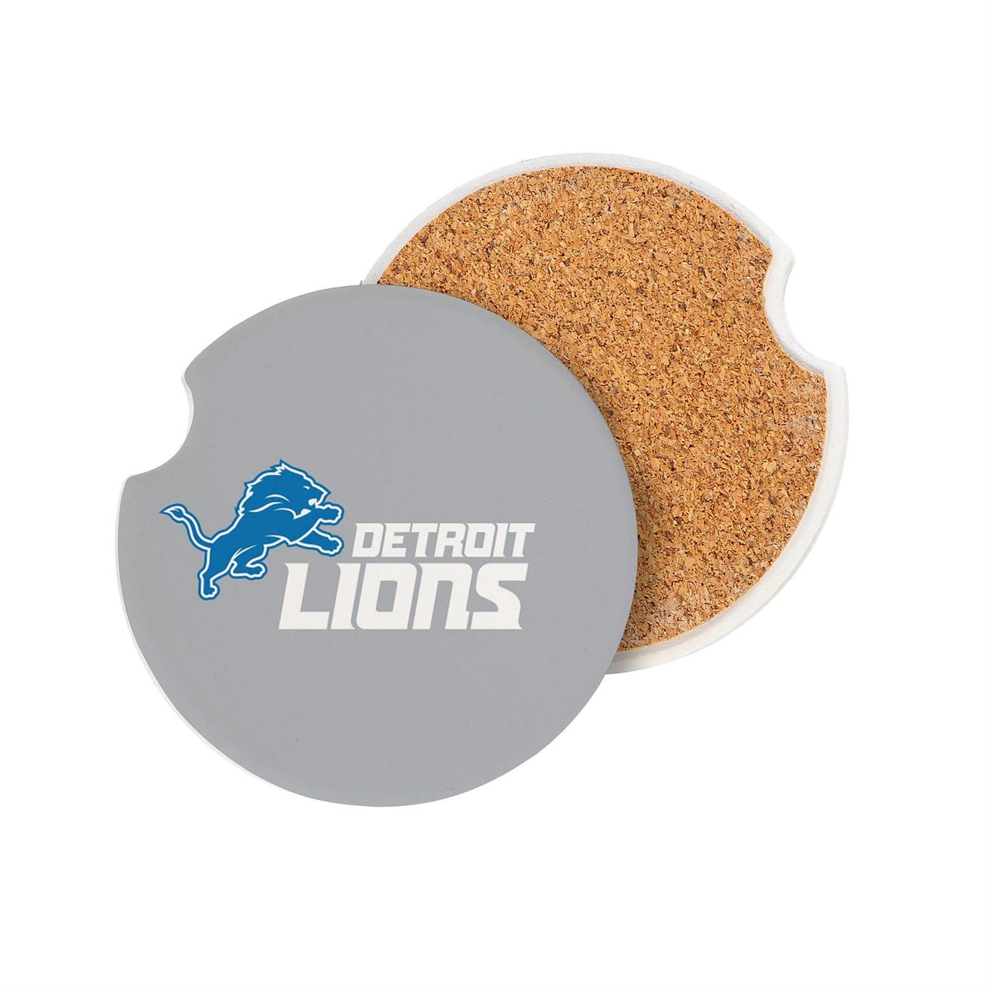 DETROIT LIONS 2-PIECE CAR COASTER SET