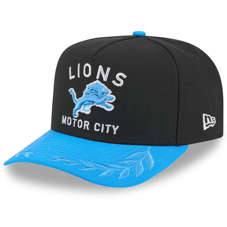 DETROIT LIONS 2025 NFL DRAFT 9FIFTY A-FRAME SNAPBACK HAT - BLACK/BLUE