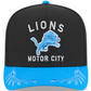 DETROIT LIONS 2025 NFL DRAFT 9FIFTY A-FRAME SNAPBACK HAT - BLACK/BLUE