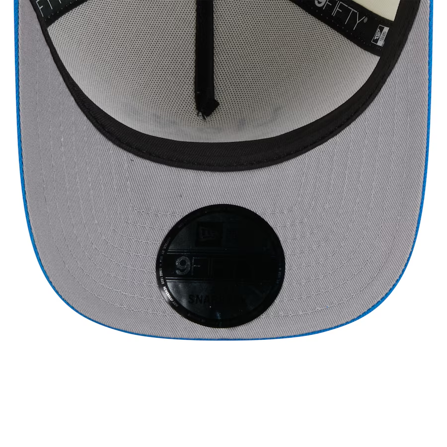 DETROIT LIONS 2025 NFL DRAFT 9FIFTY A-FRAME SNAPBACK HAT - CHROME WHITE/BLUE