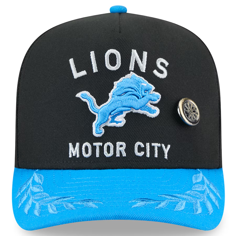 DETROIT LIONS 2025 NFL DRAFT A-FRAME 59FIFTY FITTED HAT - CHROME WHITE/BLUE