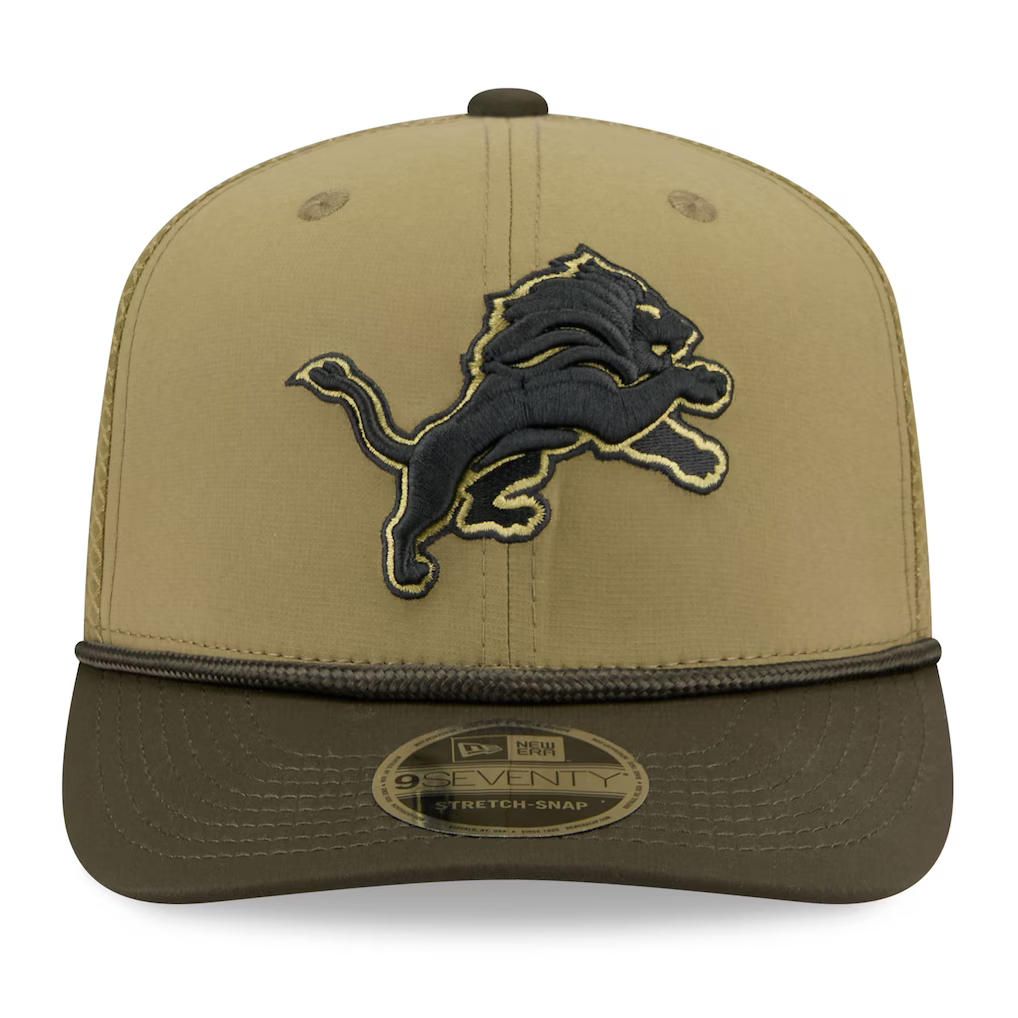 DETROIT LIONS 2025 NFL SALUTE TO SERVICE 9SEVENTY ADJUSTABLE HAT - GREEN