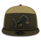 DETROIT LIONS 2025 NFL SALUTE TO SERVICE SPLIT PANEL 9FIFTY SNAPBACK HAT - DARK GREEN
