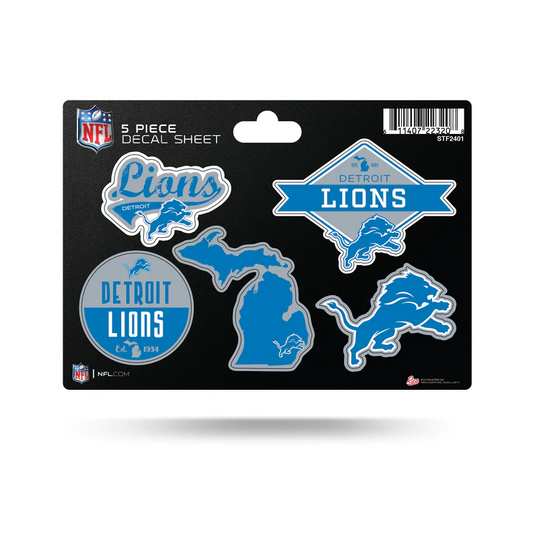 DETROIT LIONS 5-PIECE STICKER SHEET