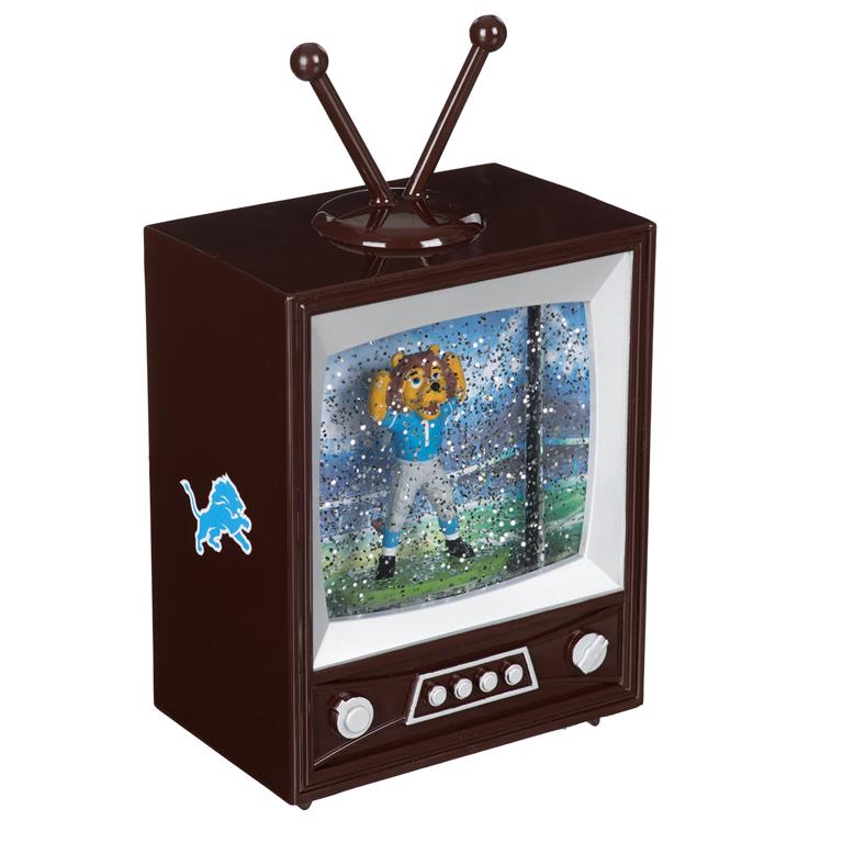 DETROIT LIONS 8" VINTAGE TV WATER LANTERN WITH MASCOT