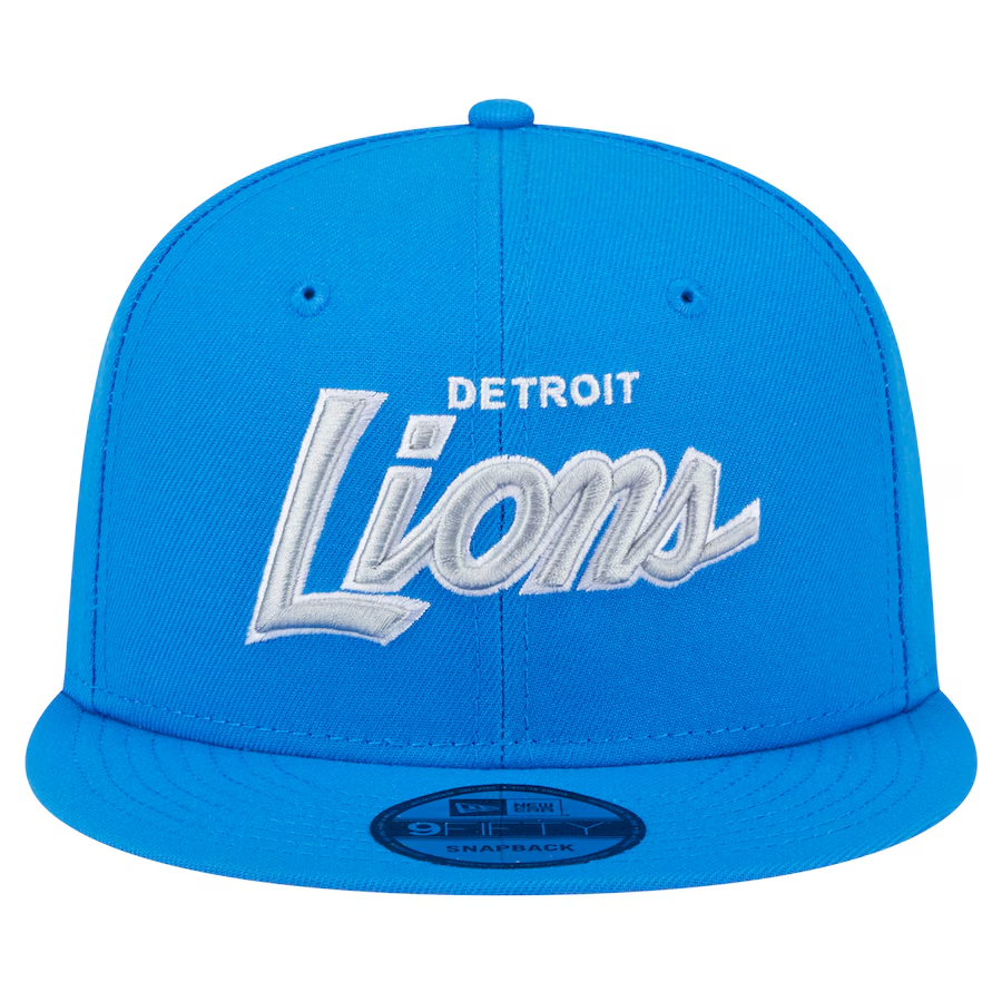 DETROIT LIONS EVERGREEN SCRIPT 9FIFTY SNAPBACK HAT - BLUE