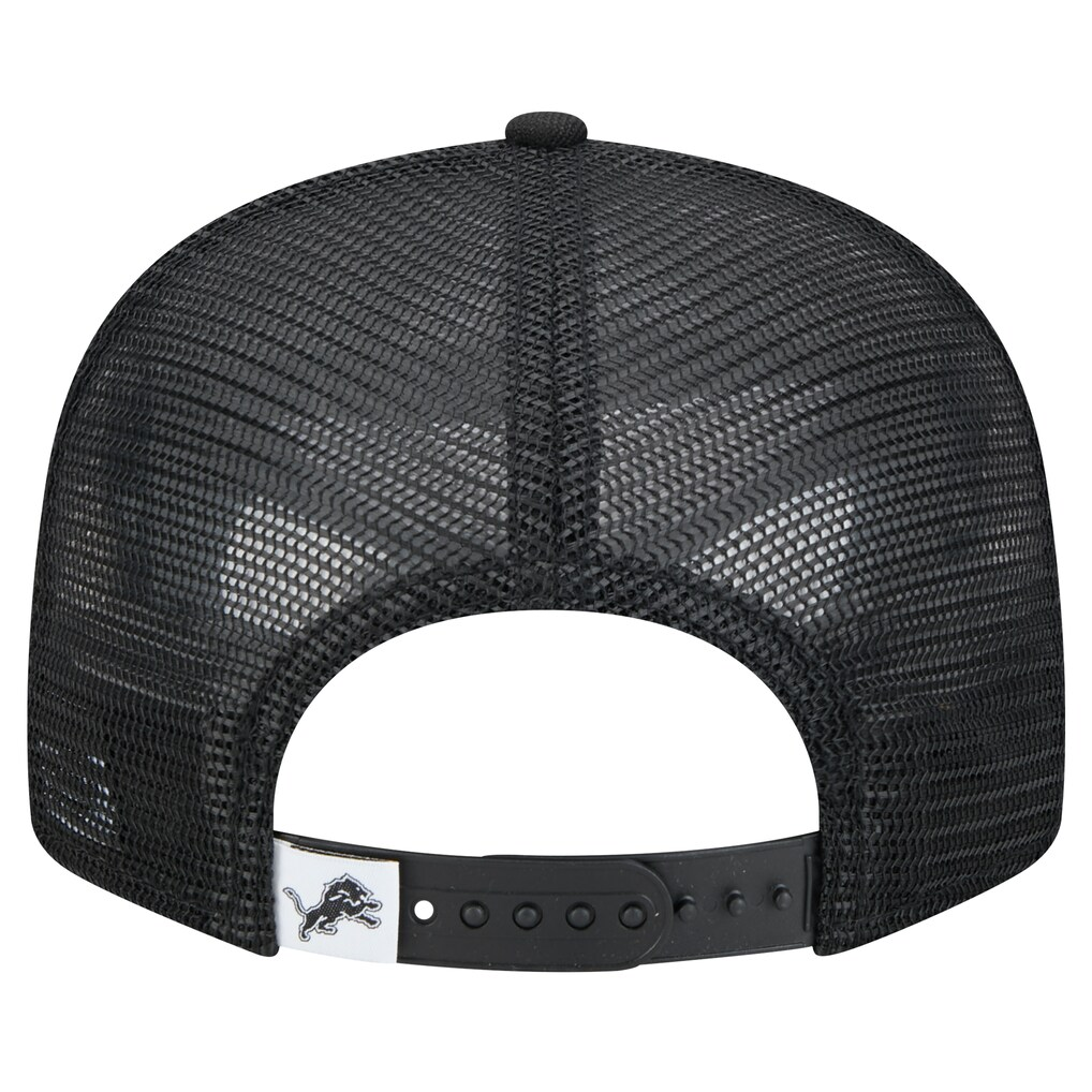 DETROIT LIONS EVERGREEN TRUCKER 9FIFTY SNAPBACK HAT - BLACK/WHITE