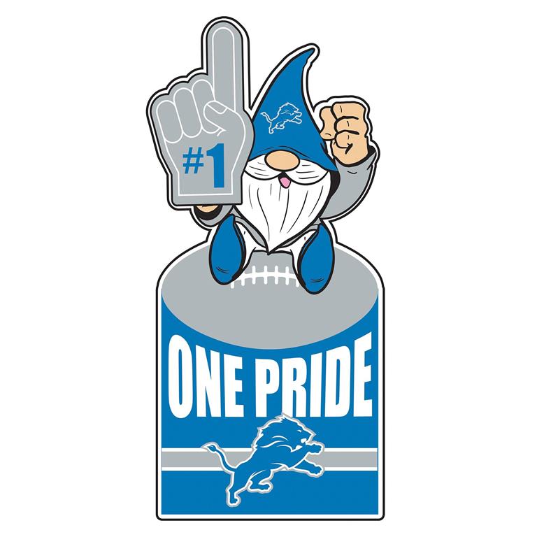 DETROIT LIONS GNOME METAL 10" x 30" OUTDOOR SIGN