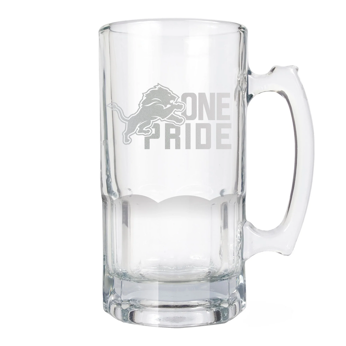 DETROIT LIONS LASER ETCHED 1 LITER MACHO MUG - RALLY