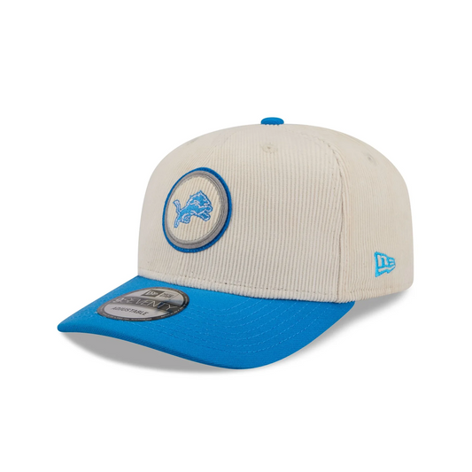 DETROIT LIONS LOYAL CORDUROY 9SEVENTY STRETCH-SNAP ADJUSTABLE HAT - CHROME WHITE/BLUE