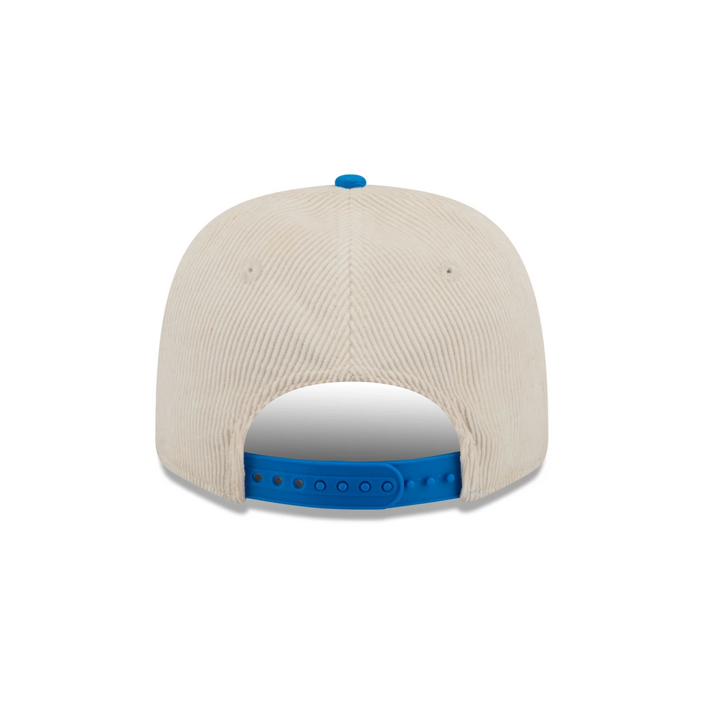 DETROIT LIONS LOYAL CORDUROY 9SEVENTY STRETCH-SNAP ADJUSTABLE HAT - CHROME WHITE/BLUE
