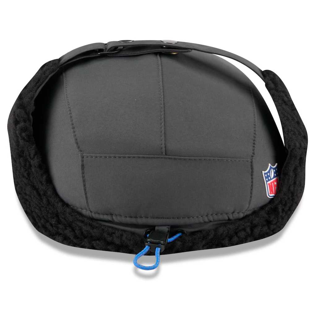 DETROIT LIONS MEN'S 2025 NFL SIDELINE COLD WEATHER RUNNER DOG EAR ADJUSTABLE HAT - CHARCOAL