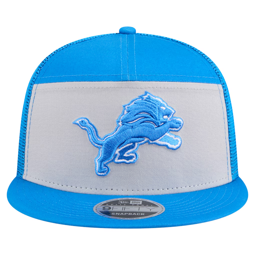 DETROIT LIONS OUTDOOR SPLIT PANEL TRUCKER 9FIFTY SNAPBACK HAT