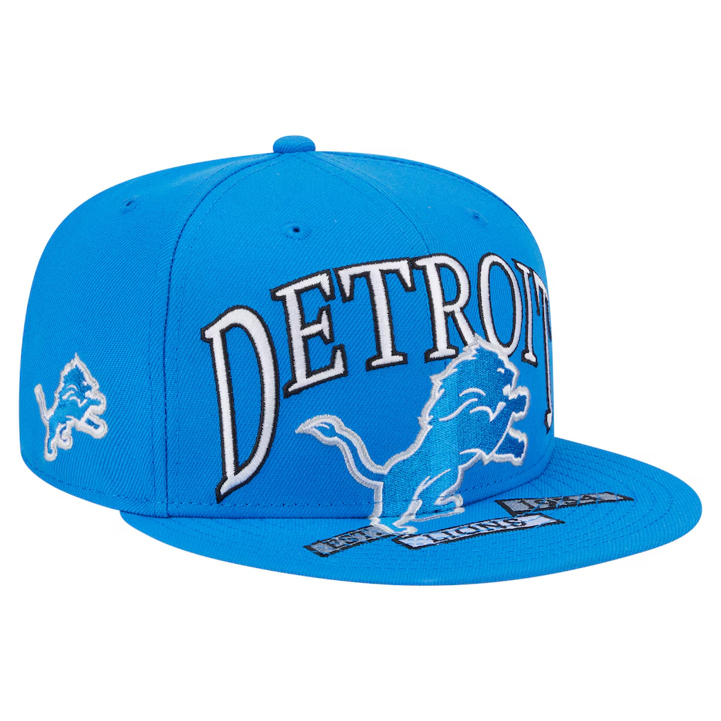 DETROIT LIONS OVERSIZED 59FIFTY FITTED HAT - POWDER BLUE