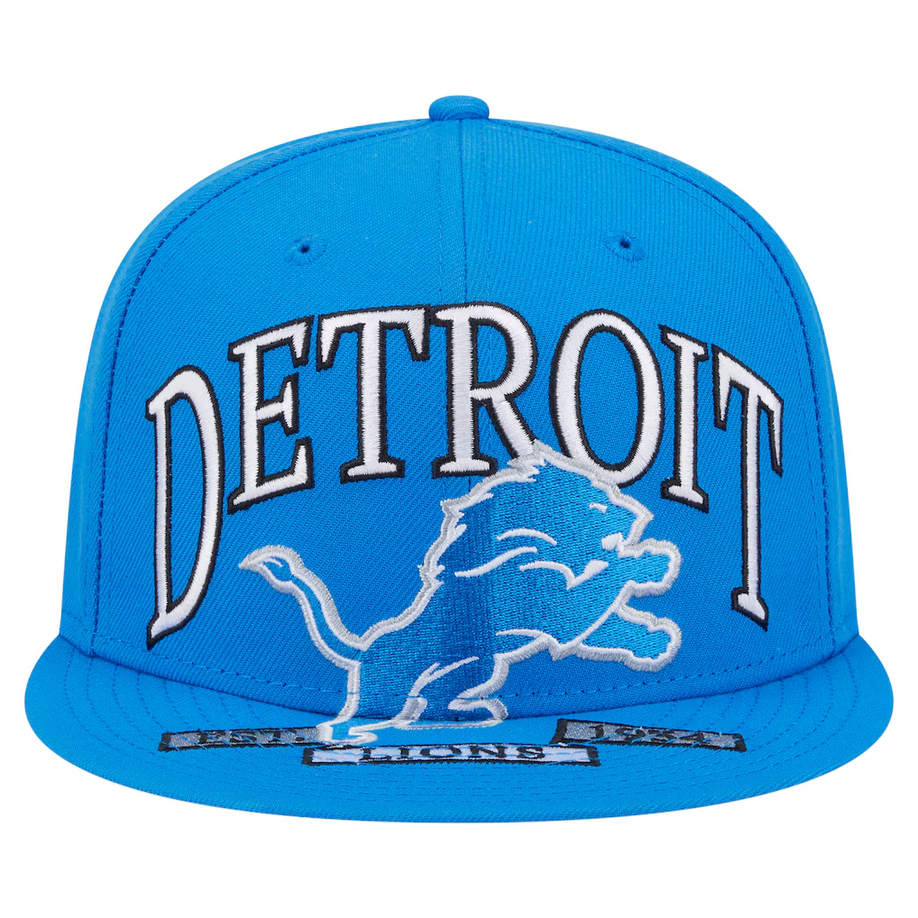 DETROIT LIONS OVERSIZED 59FIFTY FITTED HAT - POWDER BLUE